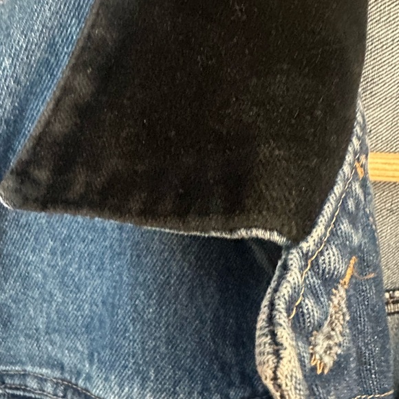 Cotton Denim Jacket with Velvet Black Collar And Cuffs - Picture 5 of 10
